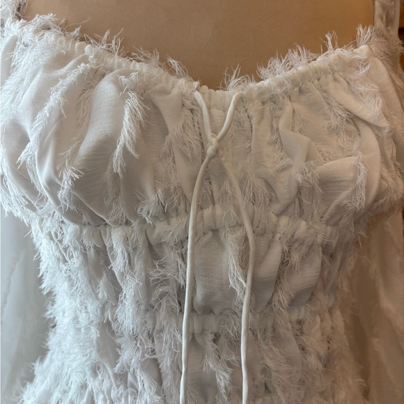 NWT Sabo Luxe Trinity Dress XS White Boho Puff Sleeve Mini - Picture 4 of 10